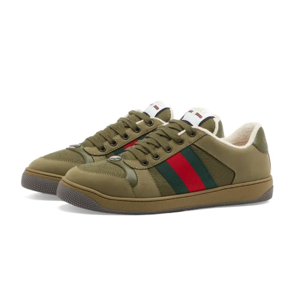 NEW GUCCI Screener Ripstop GG Logo WEB Sneakers Men's G 8.5 / US 9 Authentic - Picture 6 of 13